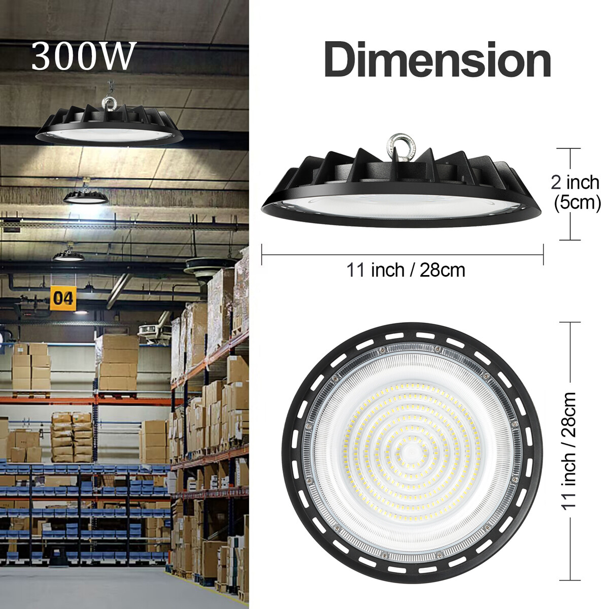 300W UFO Led High Bay Light 5000K Commercial Industrial Factory Warehouse Light