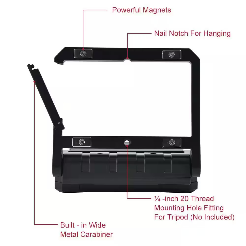 2500 Lumens Dual Power Rechargeable Battery or Solar Powered LED Work Light
