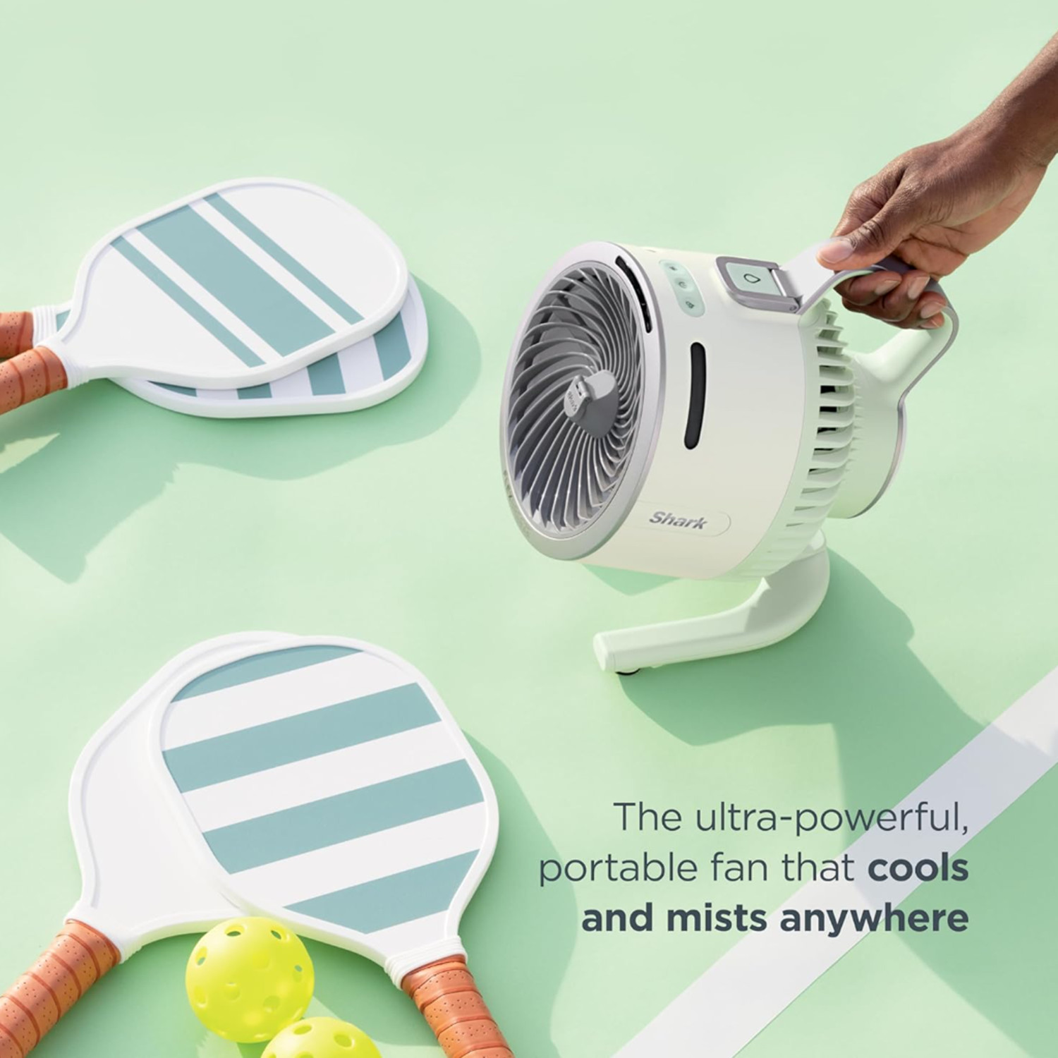 Shark FlexBreeze HydroGo Fan – Ultra-powerful Portable Misting Fan – Gray, FA052