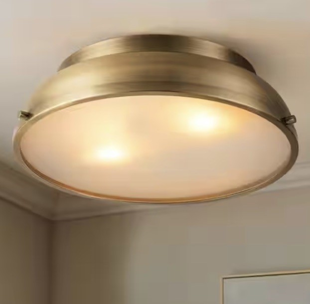 RRTYO Calico 14.2 in. 2-Light Aged Bronze Modern Transitional Flush Mount New