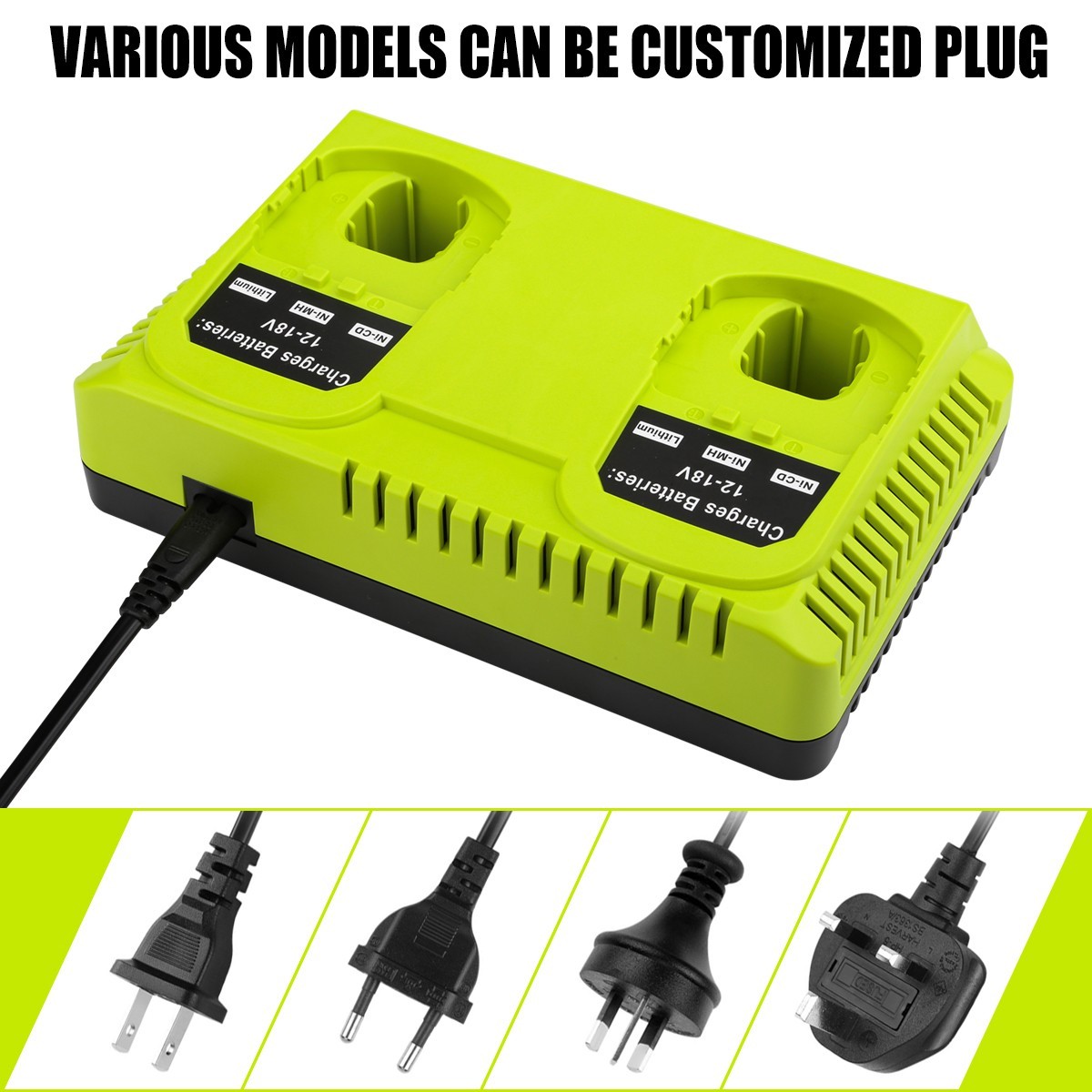 Ryobi P117 Dual Port Charger 18V ONE+ Compatible Battery Fast Charger 2 Slot