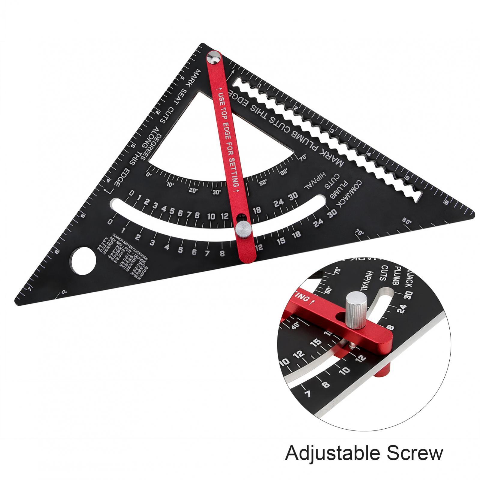 7″ Positioning Adjustable Angle Triangle Ruler Carpenter Square Woodworking Tool