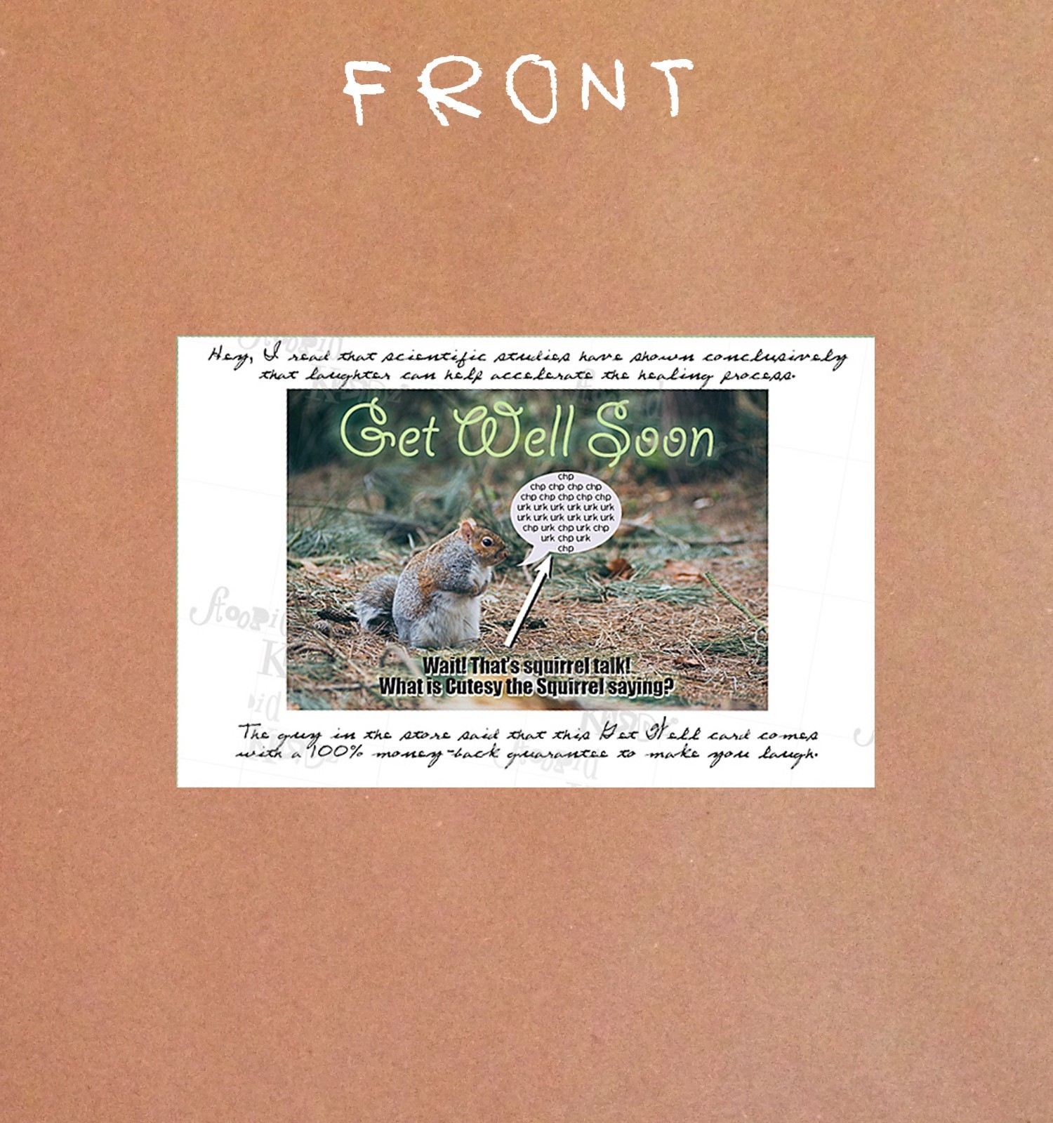 Greeting Cards: Rude Weird GET WELL CARD “100% Money Back Guarantee”