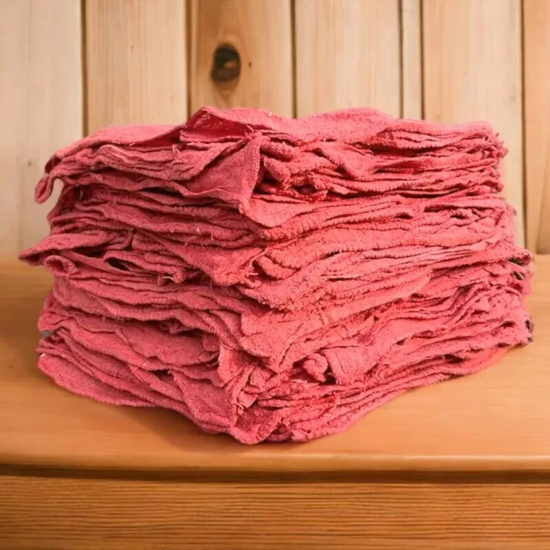 100% Cotton X-Large 15×15 Red Shop Towels Multiple Pack, Quality Cleaning Rags