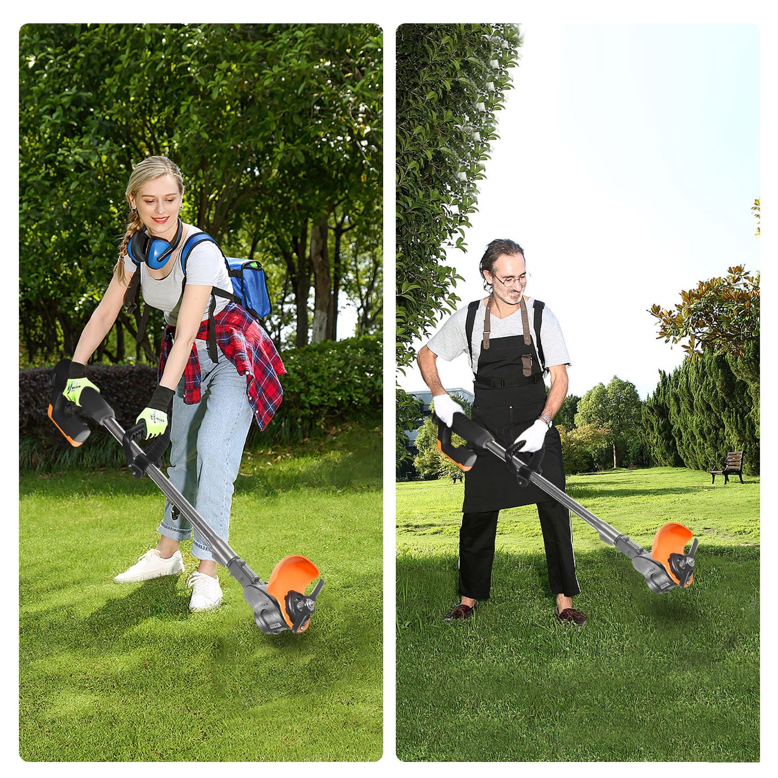 GPEH Weed Wacker Grass Trimmer, 24V Cordless Weedeater Lightweight Electric