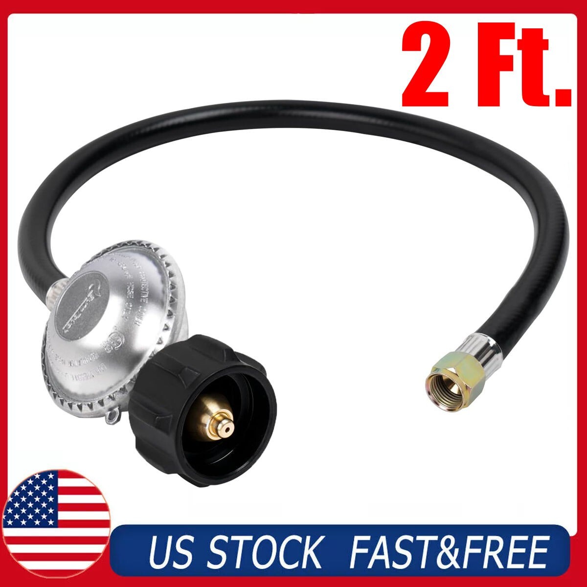 2FT Low Pressure Propane Regulator Hose for LP BBQ Gas Grill Heater Stove Burner