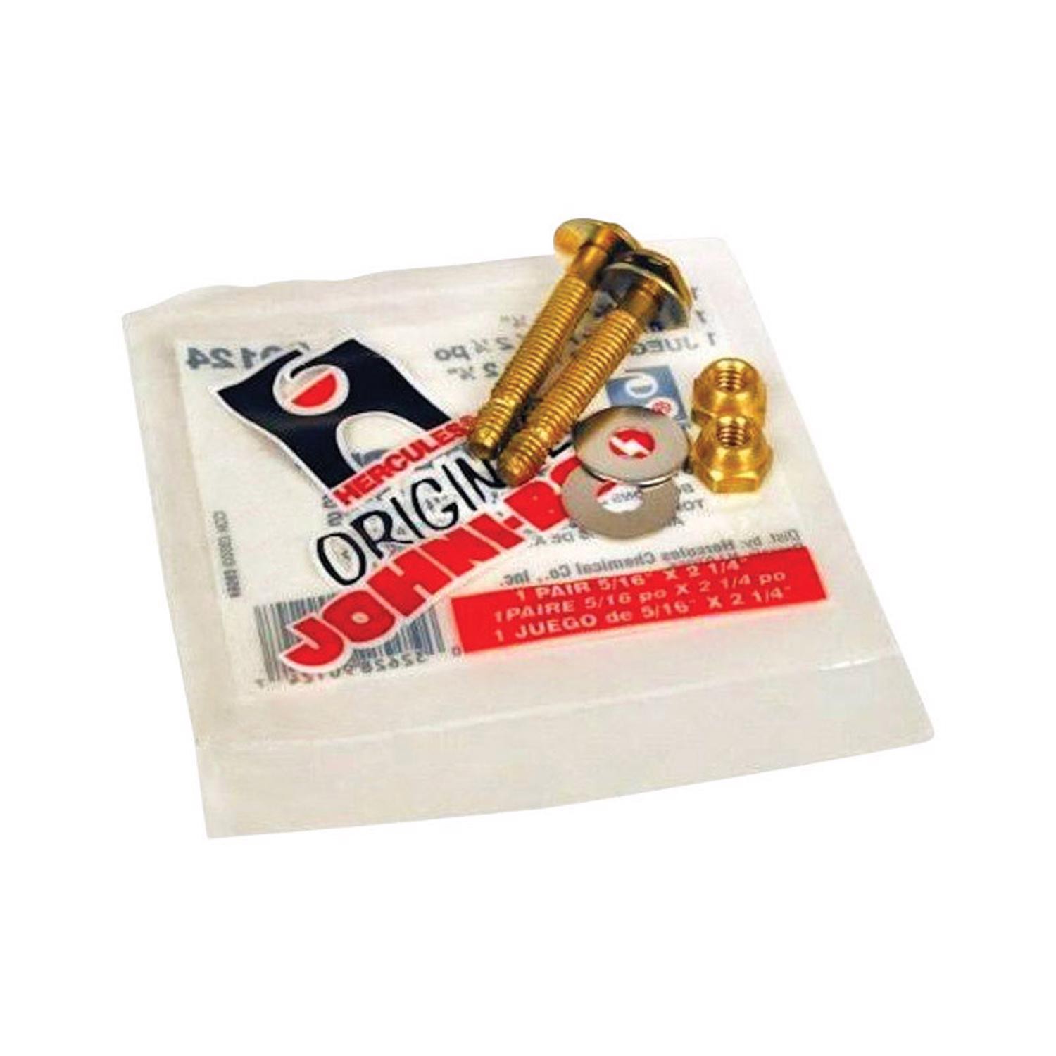 Hercules 90124 Johni-Bolts Solid Brass Closet Bolts for Water Closets to Flanges