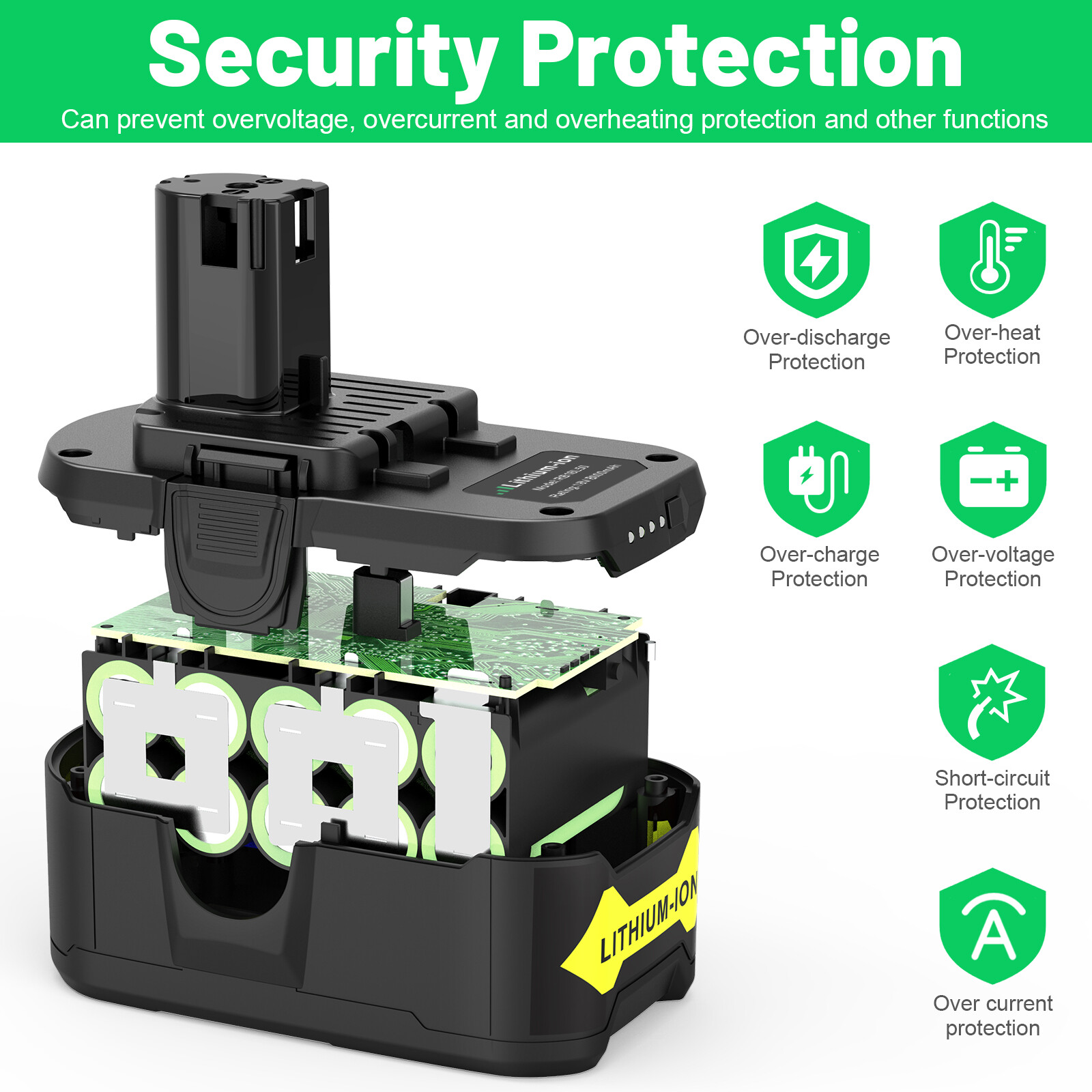 2PCS For RYOBI P108 Battery lithium 18v One Plus High Capacity Battery 8.0Ah USA