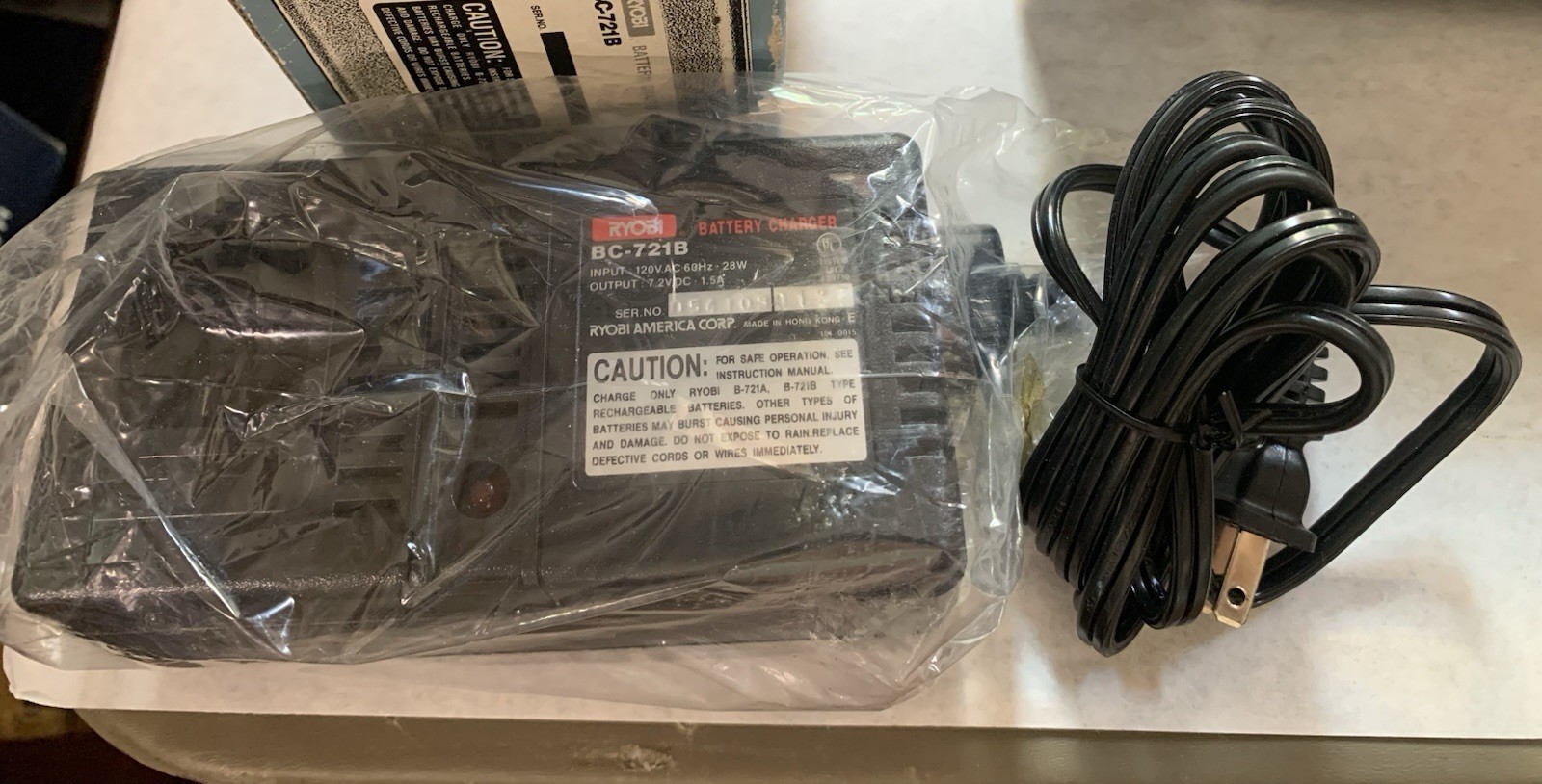 NOB Ryobi MonoVolt BC721B Battery Charger 7.2V 1 HR