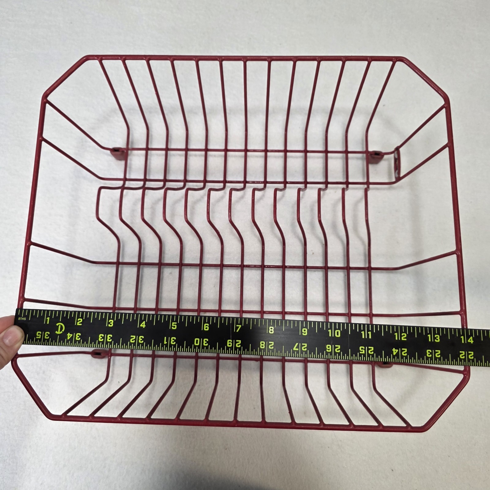 Vtg Rubbermaid Dish Drain Rack Coated Wire RED 14″x12.5″x5