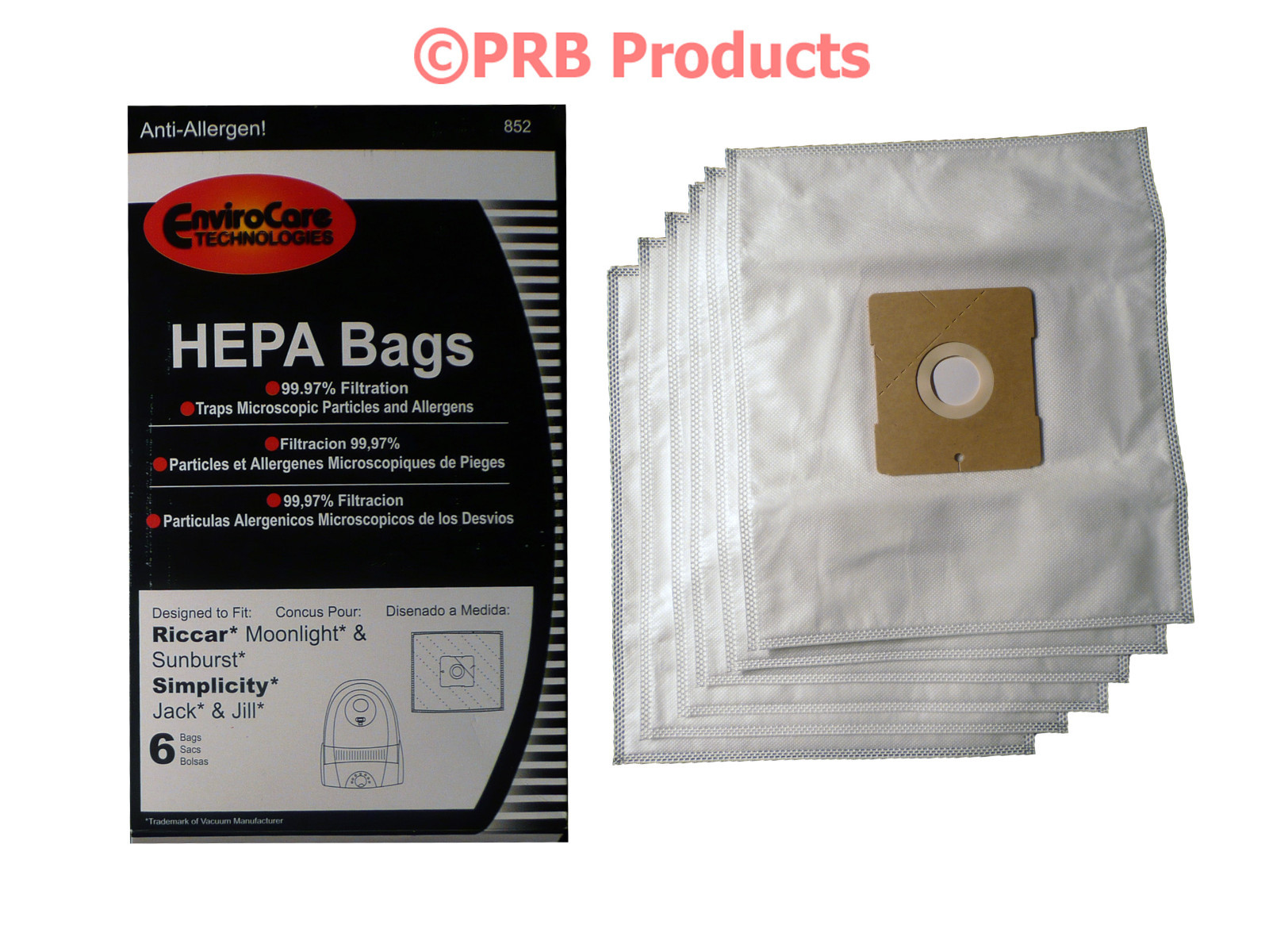 HEPA Type Z Bag Fits Riccar Moonlight Sunburst Pizzaz Canister Vacuum Cleaners