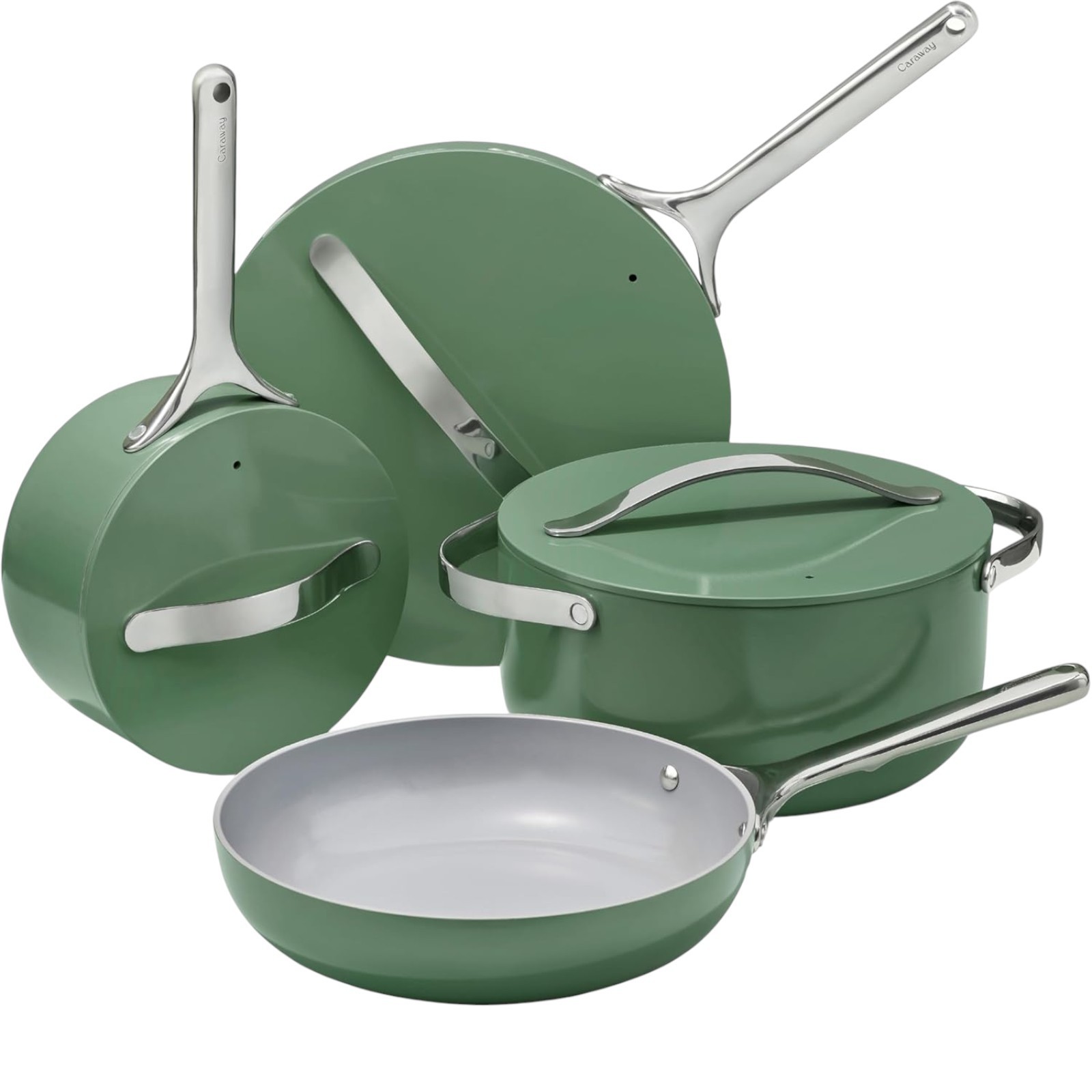 Caraway Nonstick Ceramic Cookware Set (12 Piece) Pots, Pans, Lids and Kitchen