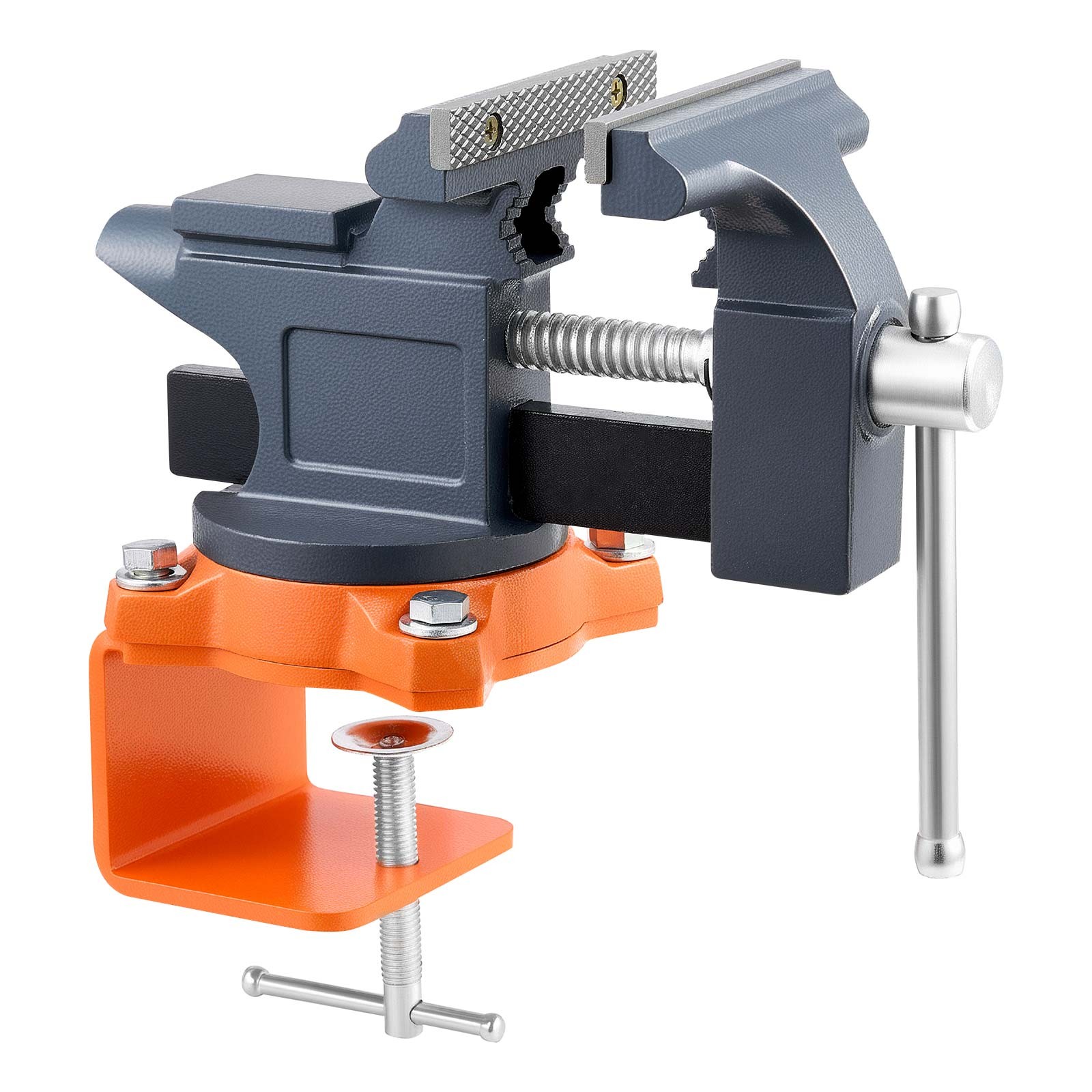 VEVOR Bench Vise 4.5 in Portable Workbench Vice Clamp 270° Swivel Base Cast Iron
