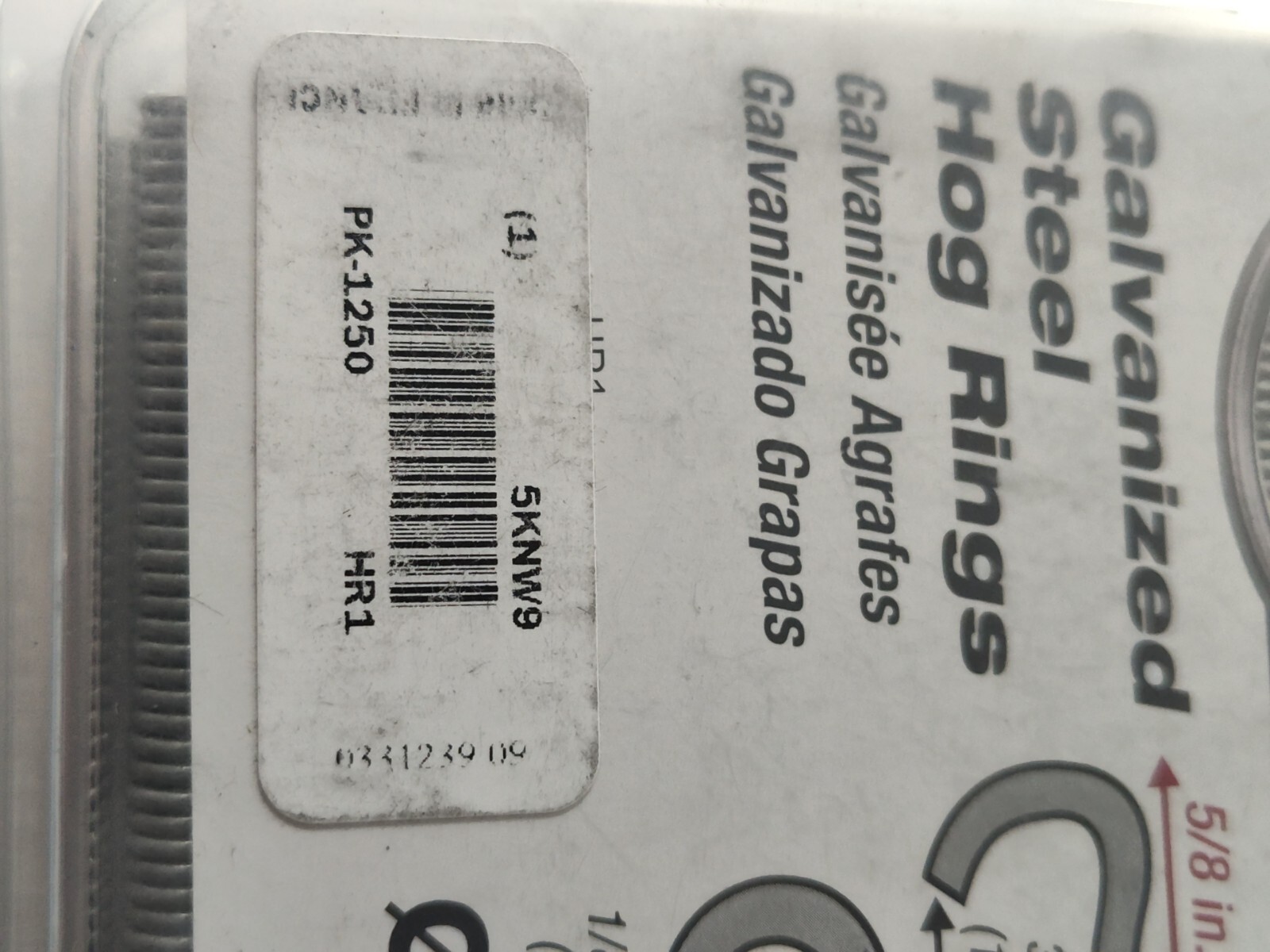 Malco Hr1x Hog Ring Staples, 16 Ga, Steel, 250 Pk