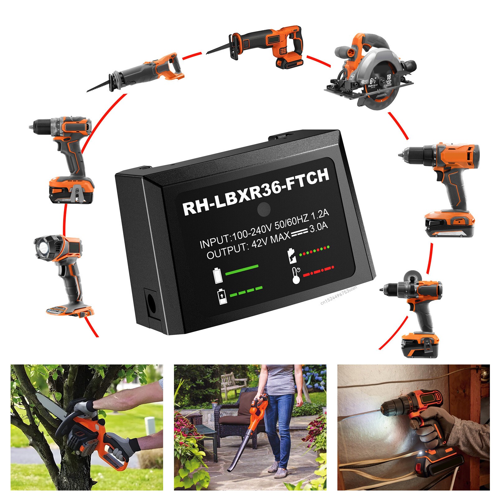 4.0AH 40Volt Lithium Battery/Charger For Black Decker 40 Volt Max LBXR36 LBX2040