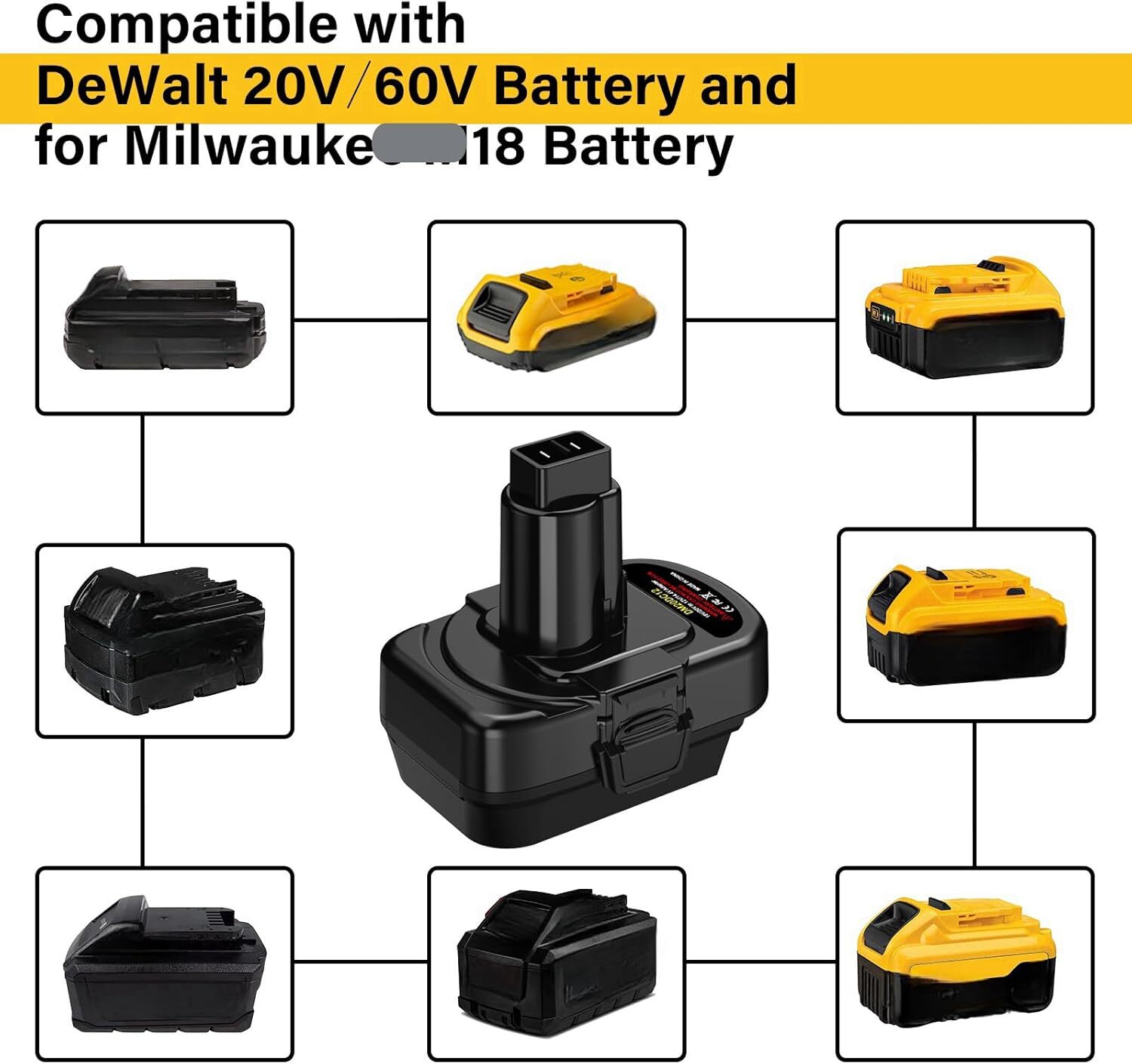 Battery Adapter for Dewalt 20V Battery Convert to for Dewalt 12V tool DM20DC12
