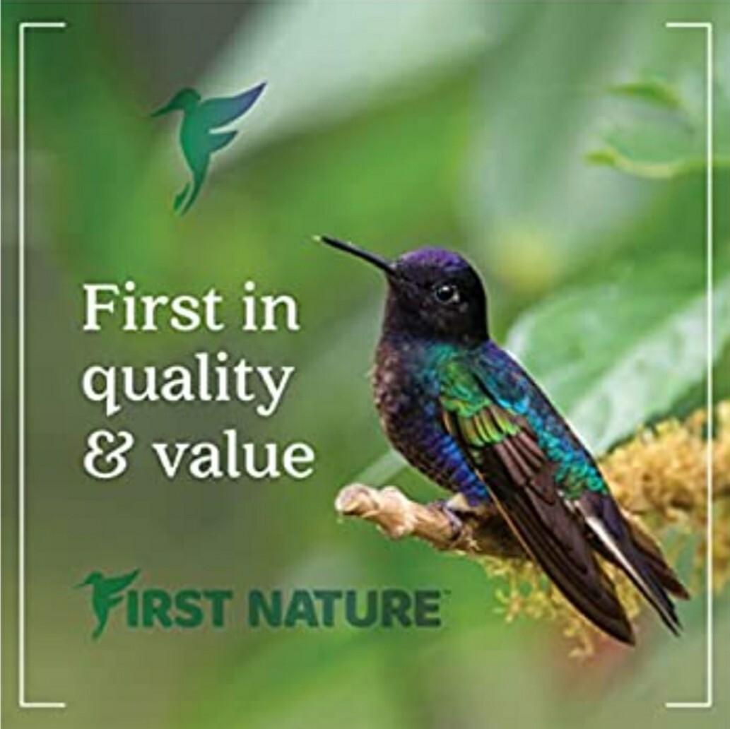 FIRST NATURE HUMMINGBIRD FEEDER 32 OZ WIDE MOUTH #3055 EASY CLEAN MADE IN USA!