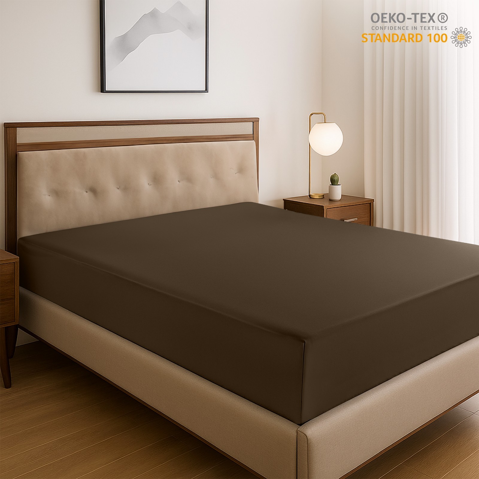 14” Deep Pocket Fitted Sheets 1800 Count Bed Sheets Brushed Fabric Fitted Sheet