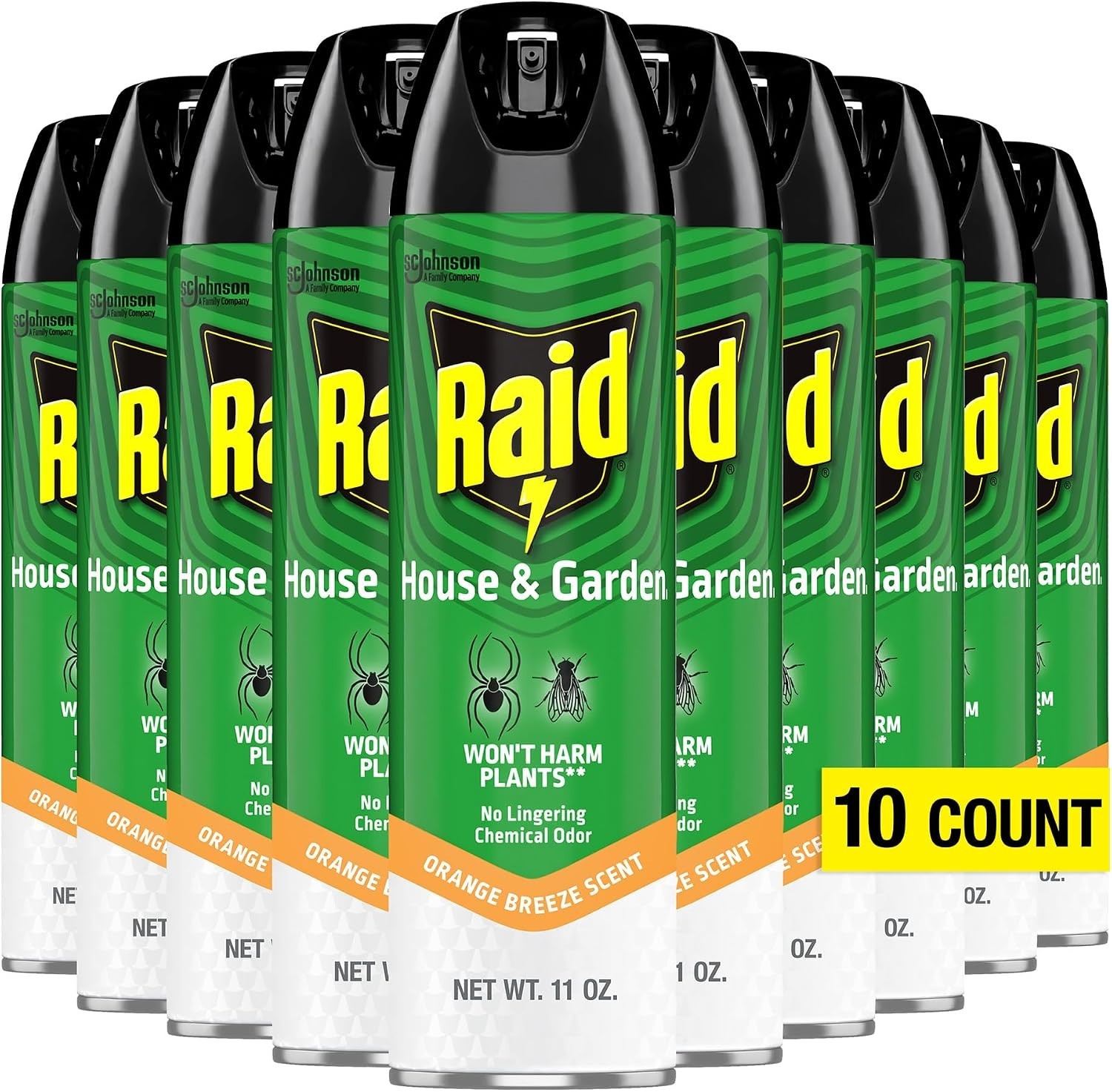 10 Raid House & Garden I, Kills Insects without Harming Plants, 11 oz