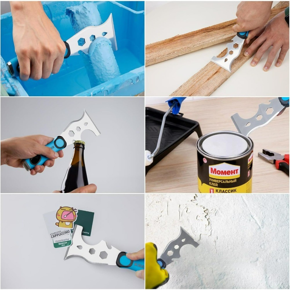 Multi-Function 13-in-1 Painter Tool Stainless Steel Putty Knife Scraper Drywall