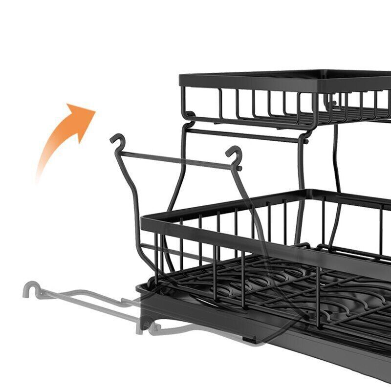 Kitchen Dish Cup Drying Rack Utensil Drainer Dryer Tray Cutlery Holder Organizer