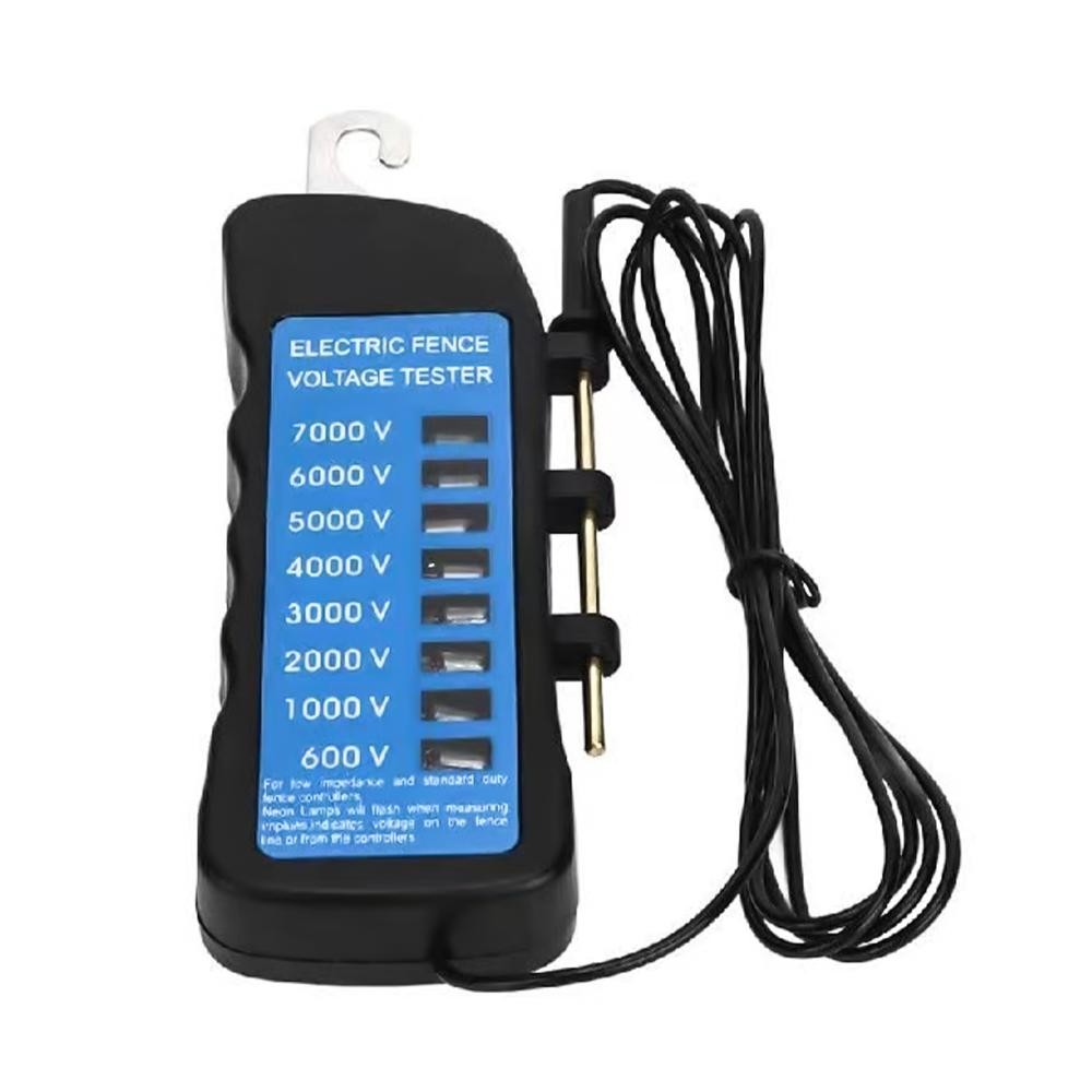 600V-7KV Garden Electric Fence Tester 8 Indicator Light Digital Voltmeter Device