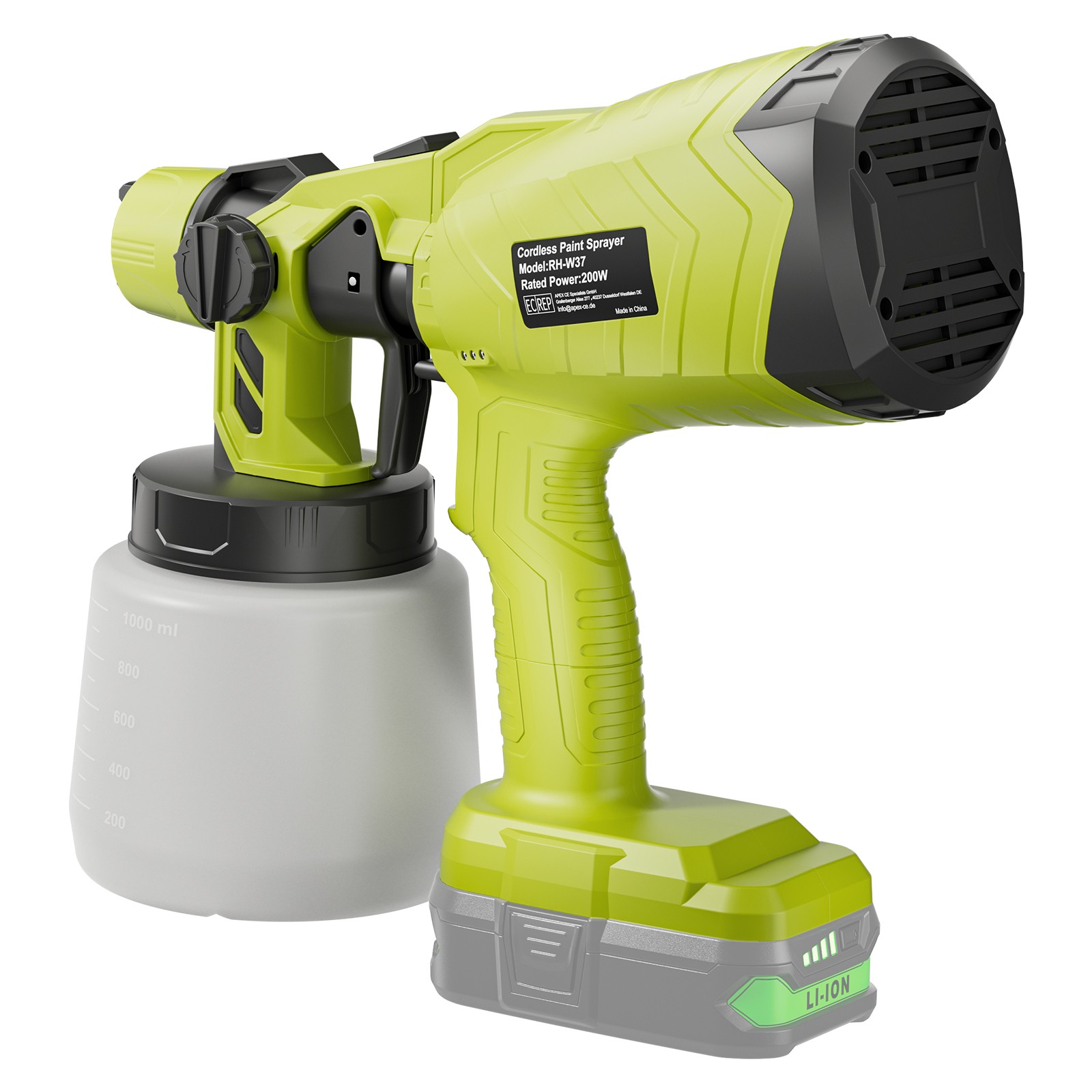 Cordless Paint Sprayer for Ryobi 18V Battery P108 P102 P105 Lithium-Ion Battery