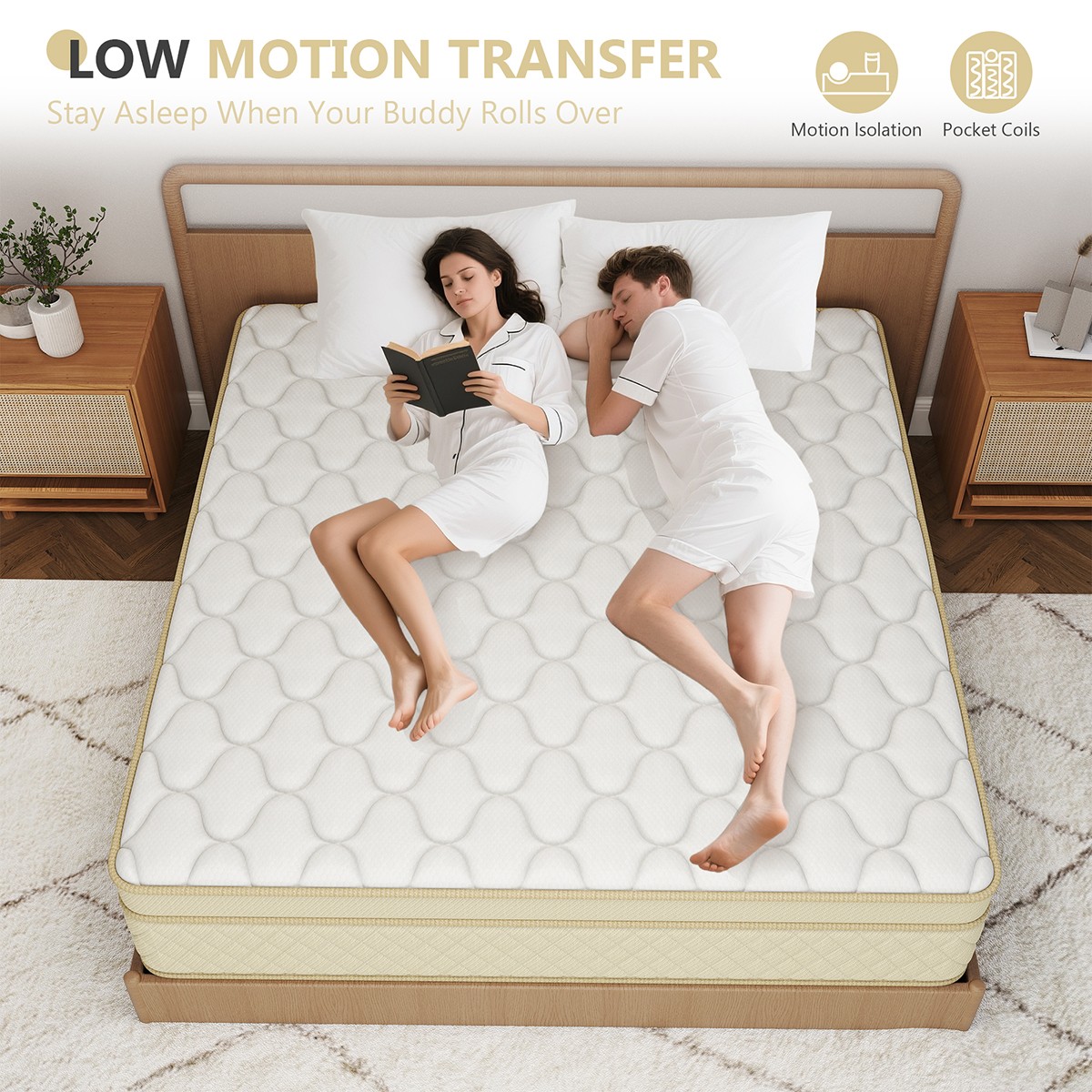 14 Inch Queen Size Mattress Gel Memory Foam Hybrid Pocket Spring In A Box
