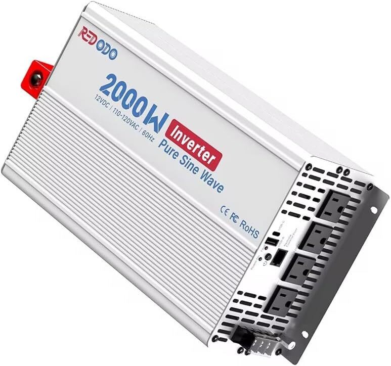 Redodo 2000W Power Inverter Pure Sine Wave Inverter 12V DC to 120V Surge 4000W