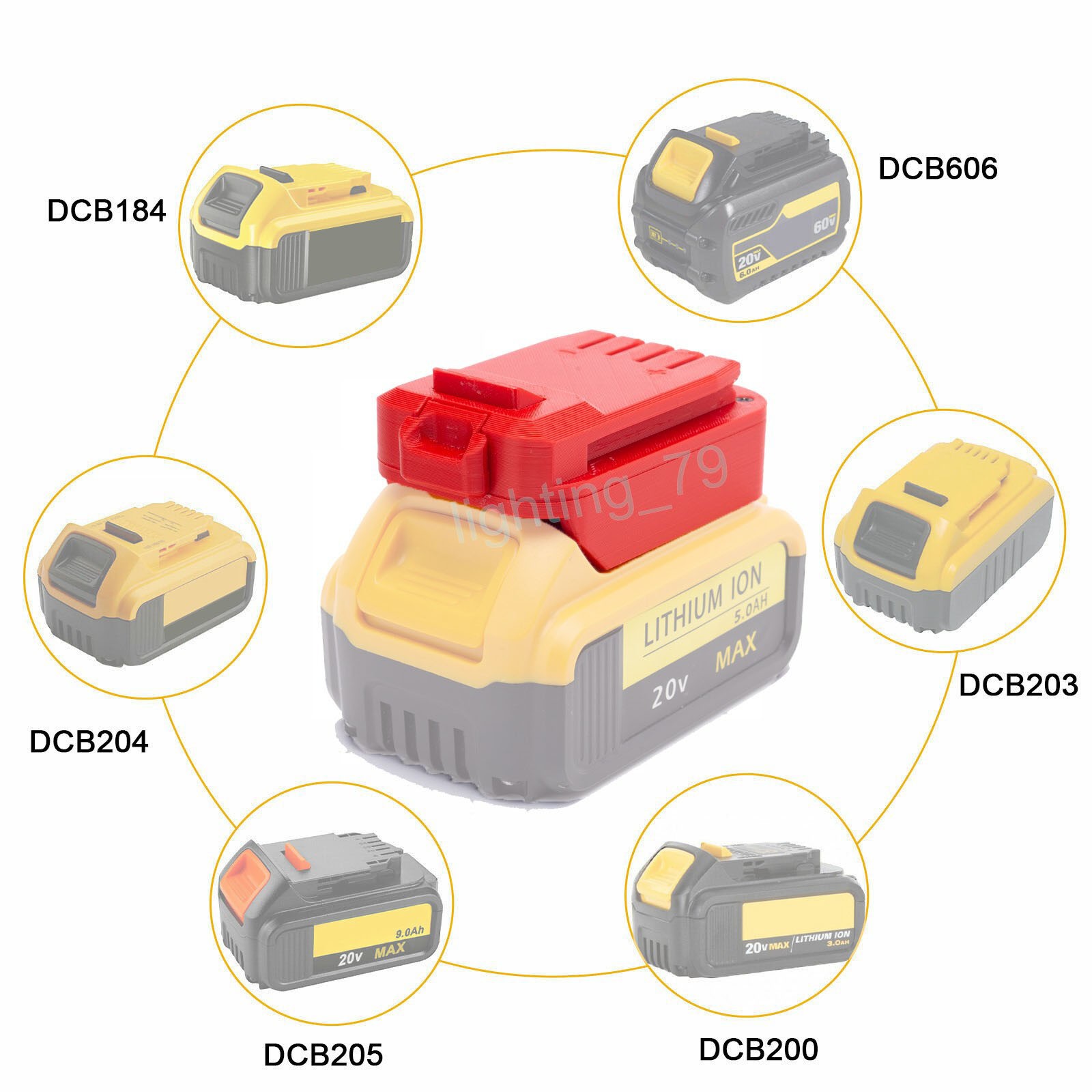 For Dewalt 20V Max Battery Adapter to For Craftsman V20 20V Power Cordless Tools