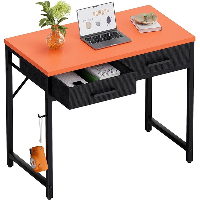 Compact Computer Desk W/ 2 Drawers Small Spaces Home Office Study Elegant Design