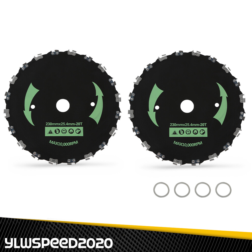 2pcs 9″ Chainsaw Brush Blade 20 Tooth Cutter Trimmer Head Weed Mower Saw Blade