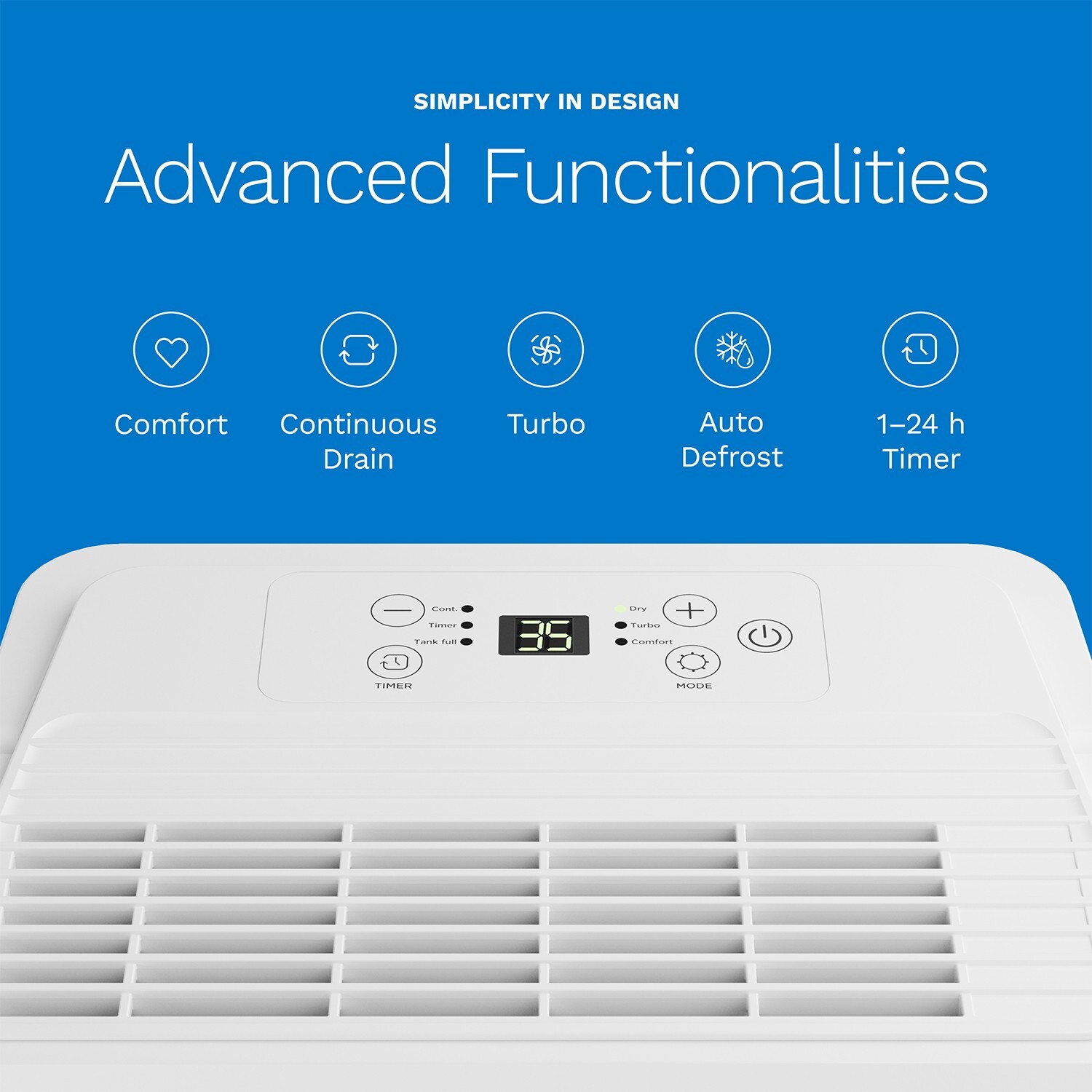HomeLabs 8 Pint Dehumidifier White OPEN Box