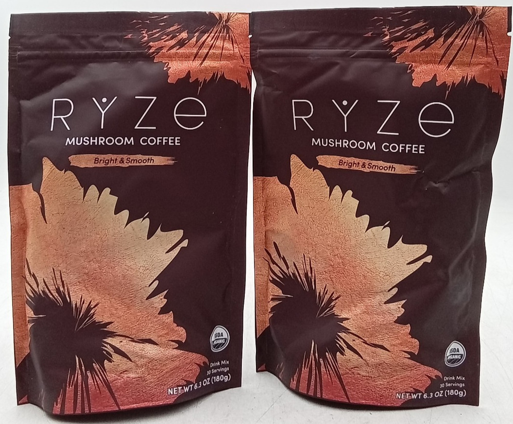 Ryze Organic Mushroom Coffee 30 Servings Lot of 2 BB 1/28