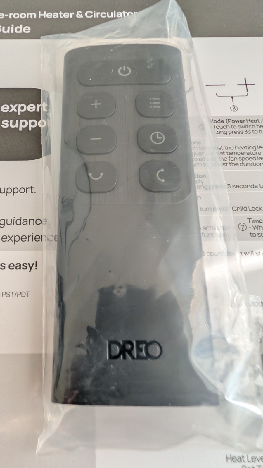 DREO WHOLE-ROOM HEATER & CIRCULATOR Remote Control with User Manual