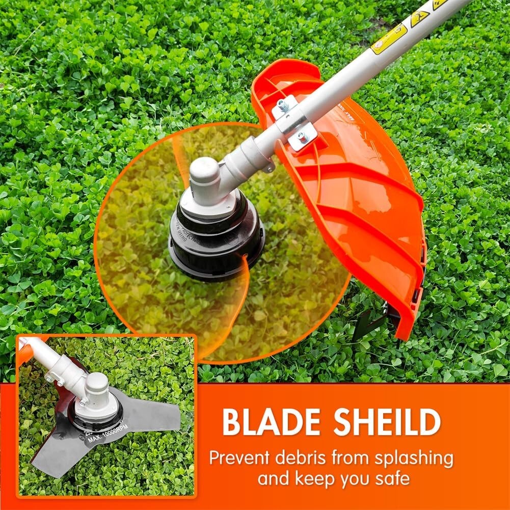 52cc 2-Cycle Gas Grass String Trimmer Gas Weed Eater Lawn Mower Orange Upgraded