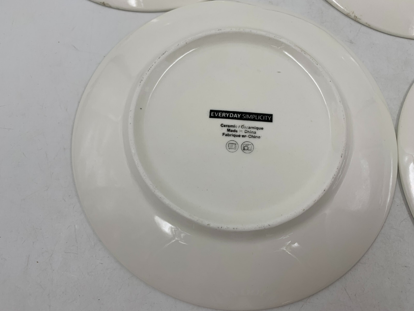 Everyday Simplicity Ceramic 7.5in White Plate Set of 4 BB01B41026