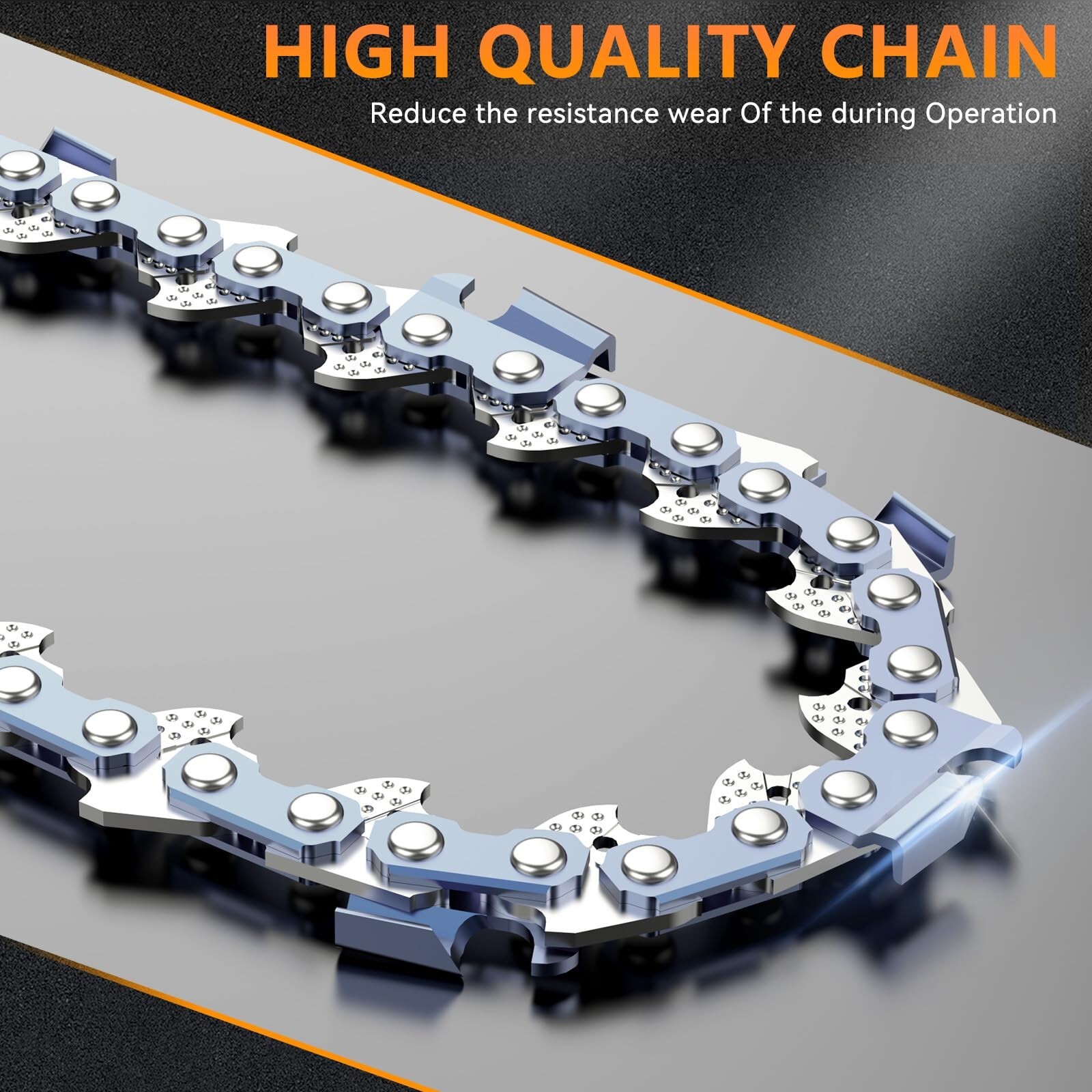 3 Pack 12″ Chainsaw Chains 3/8″ Pitch .043″ Gauge 45DL Replacement Chain Saw