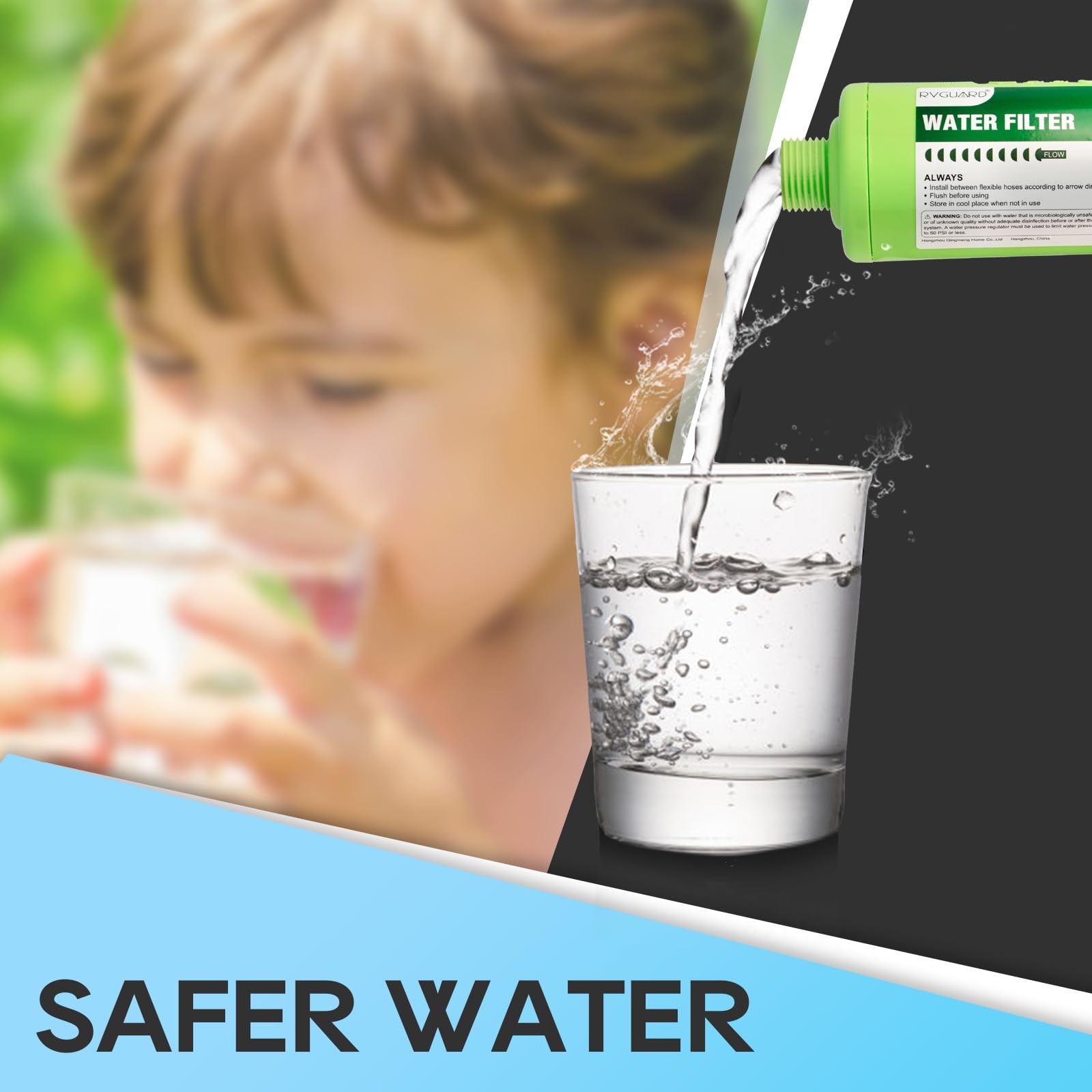 Inline RV Water Filter Reduces Odors, Bad Taste, Rust & Chlorine 4 Pack
