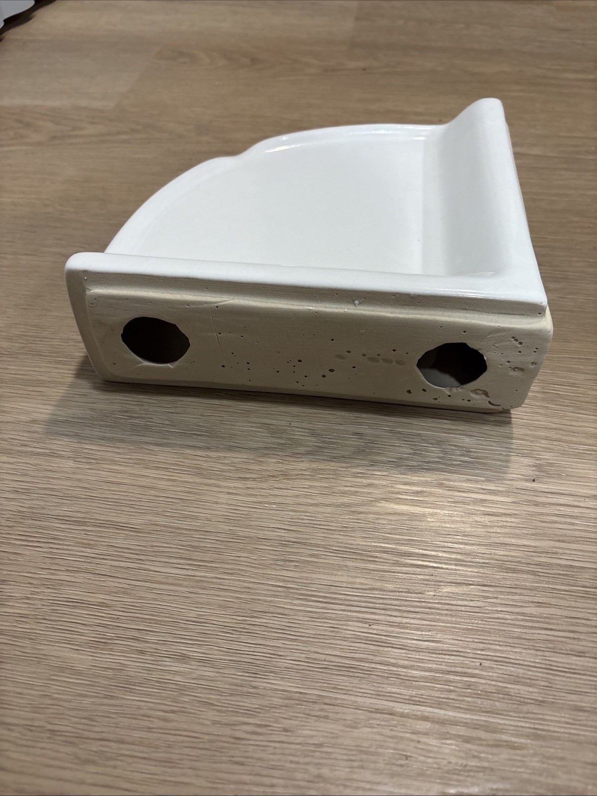 Bright White Ceramic Corner Shower Shelf Ledge 8.5 in Mexico