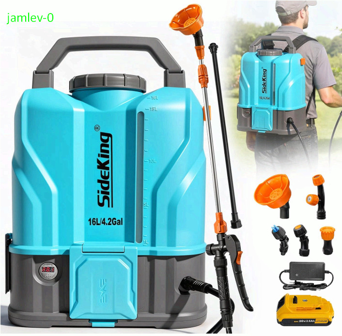 4.2 Gal Battery Backpack Sprayer, 120 PSI, Fits DeWalt 20V Battery