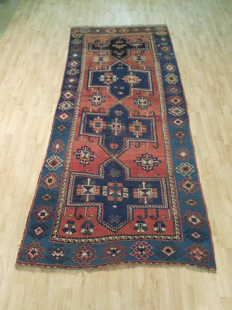 4.6 x 10.7 Orange Semi Antique Caucasian Yuruk Runner 72293