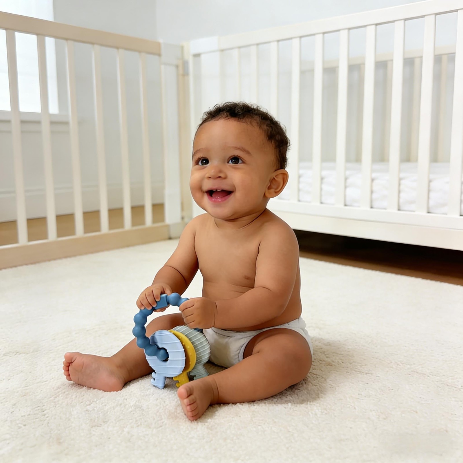 Baby Keys Teether Toys,Silicone Teething Toys for 3+ Months,Teething Keys Toy fo