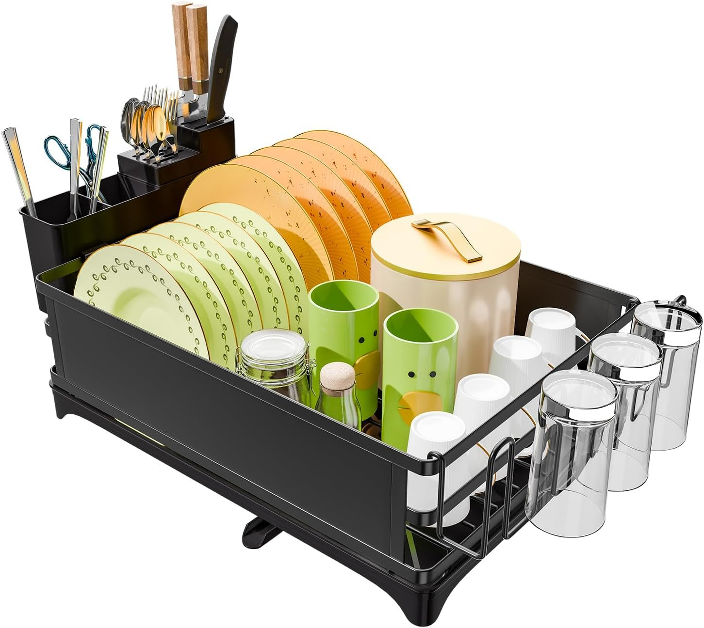 Dish Rack,Steel Dish Drying Rack for Kitchen Counter,Dish Drainer-Large Capacity