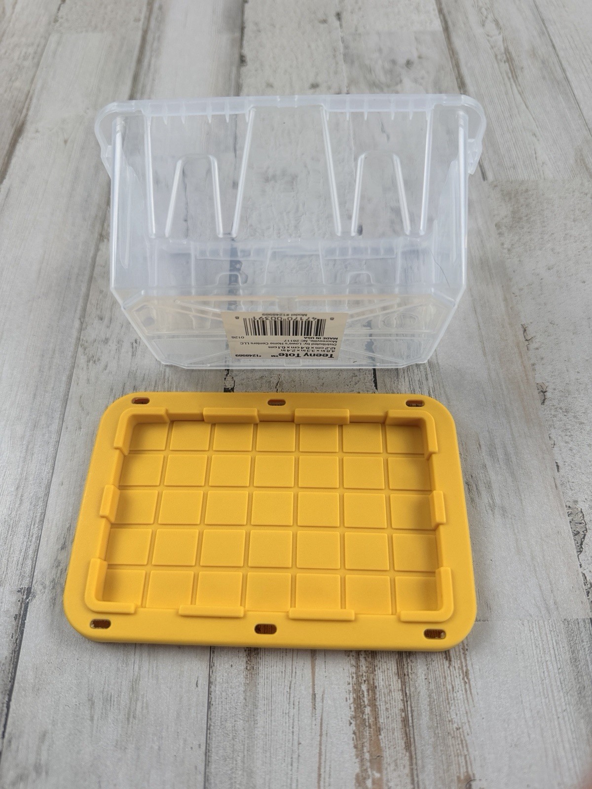 Lowe’s Teeny Tiny Tote ~ Clear Mini Commander Storage Container With Lid ~ NEW