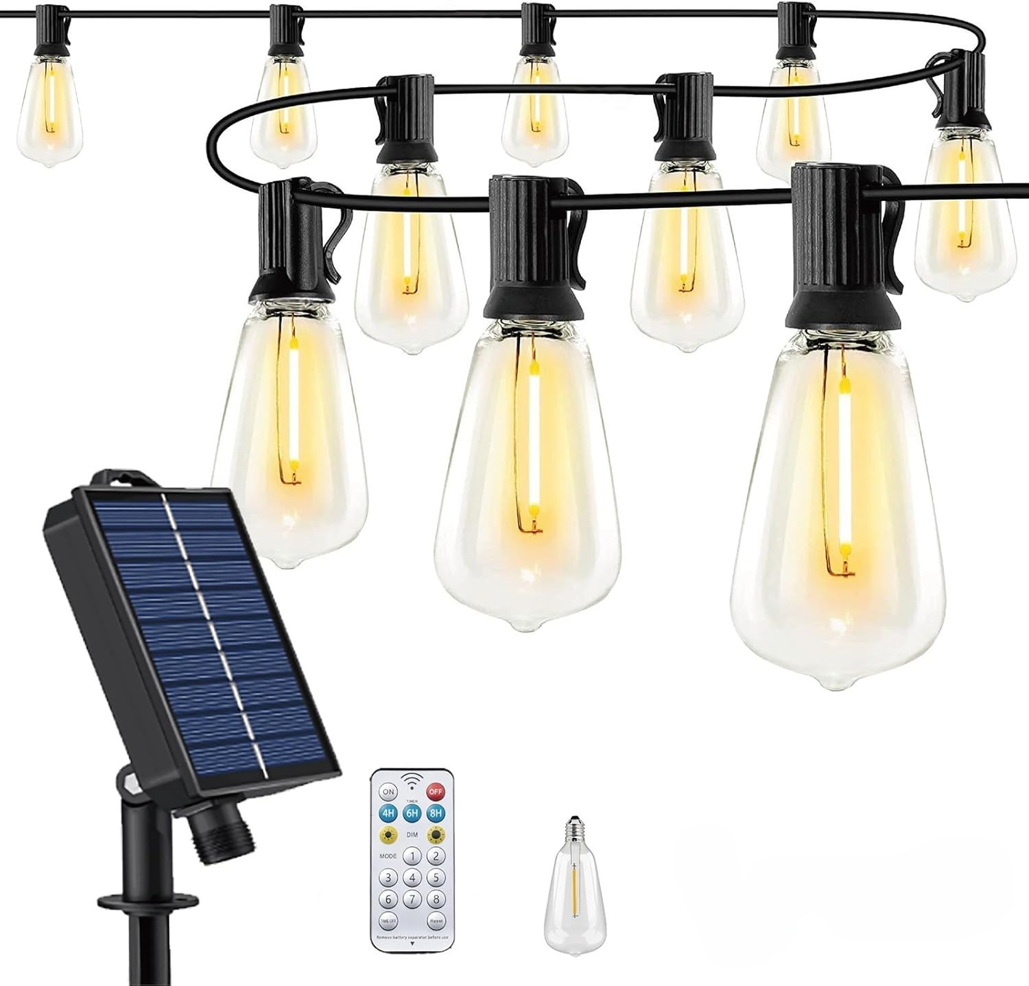ST38 LED Outdoor Solar Powered String Lights for Patio Yard Porch Party Decor