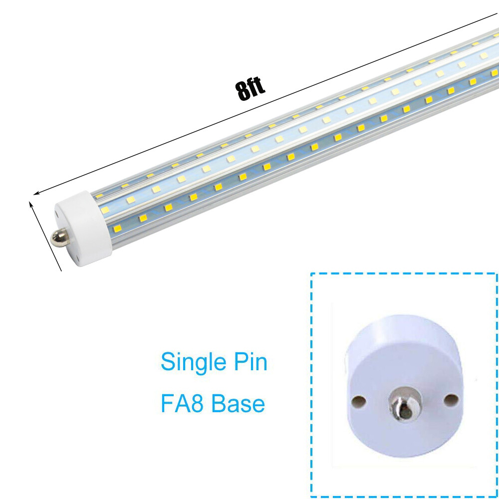 T8 8FT LED Shop Light Bulbs 45W 72W 120W Single Pin FA8 8 Foot LED Shop Lights