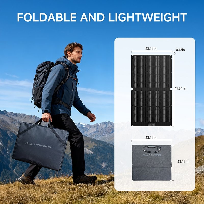 ALLPOWERS 600W Portable Power Station Generator LiFePO4 with 100W Solar Panel