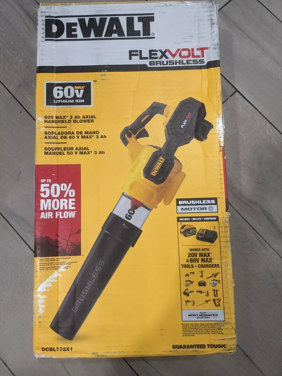 NEW DEWALT DCBL772 FLEXVOLT 60V MAX Cordless Axial Blower (Tool Only)