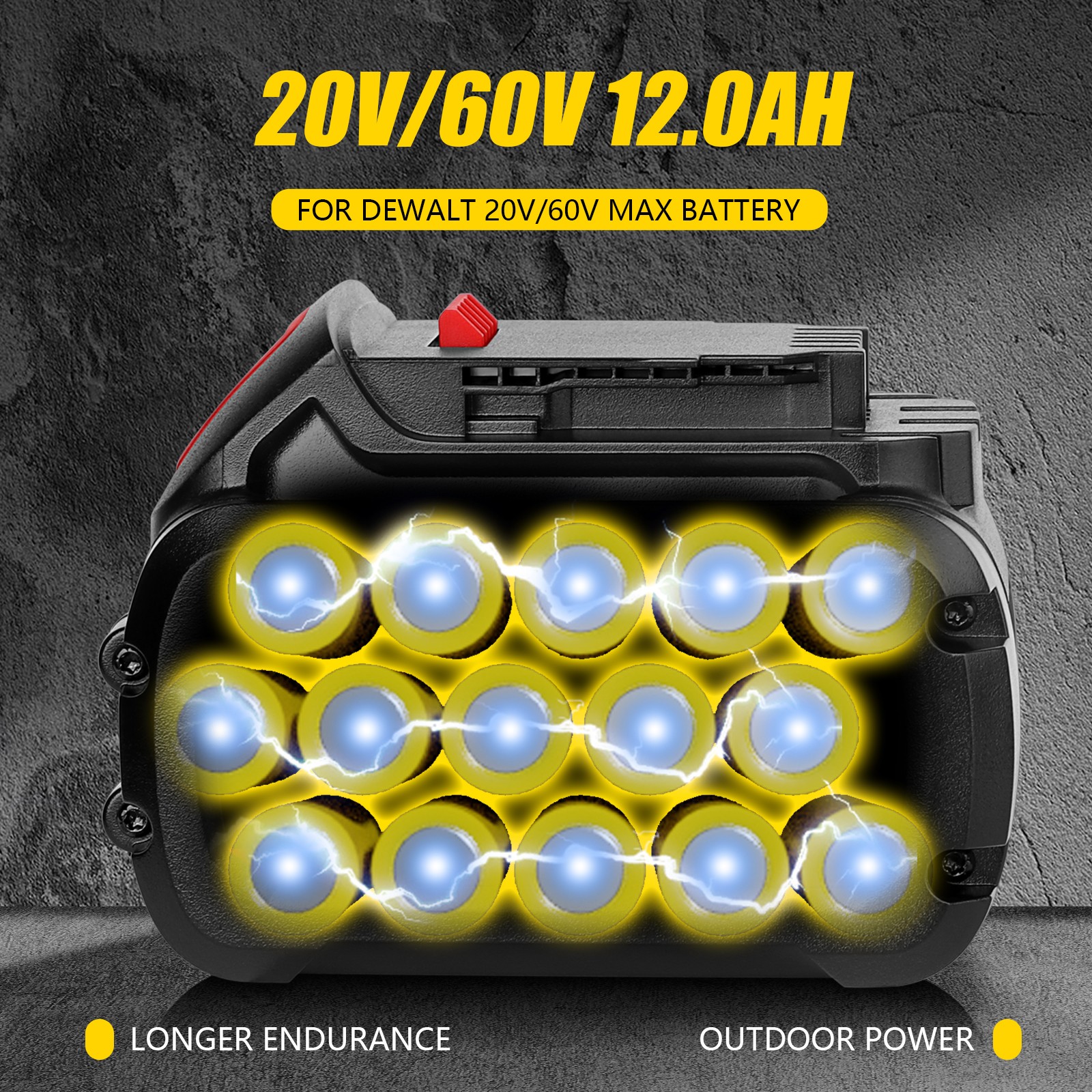 For DEWALT FLEXVOLT 20V/60V MAX 9Ah / 12Ah Li-Ion Battery DCB609 DCB606 DCB612